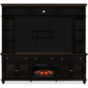 Charleston 94" Entertainment Wall with Fireplace