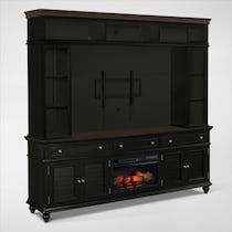 charleston black entertainment wall unit   