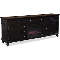 charleston black fireplace tv stand   