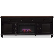 charleston black fireplace tv stand   