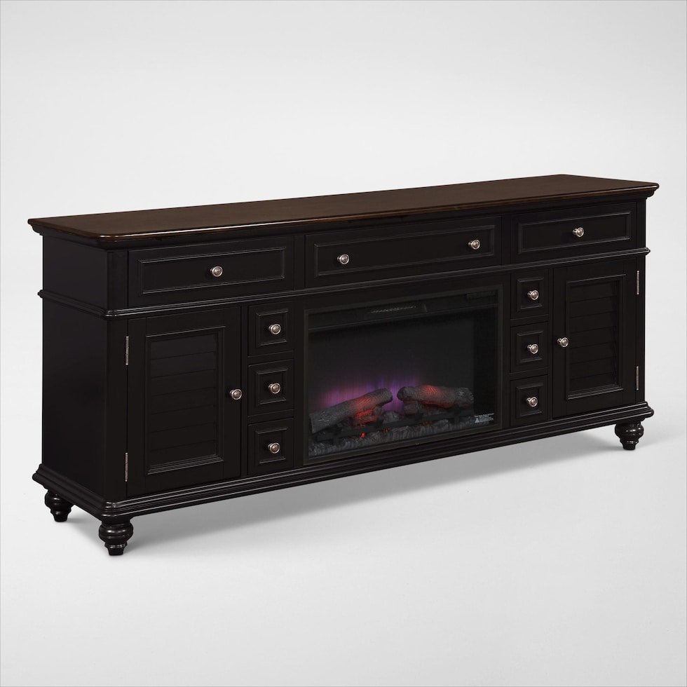 charleston black fireplace tv stand web   