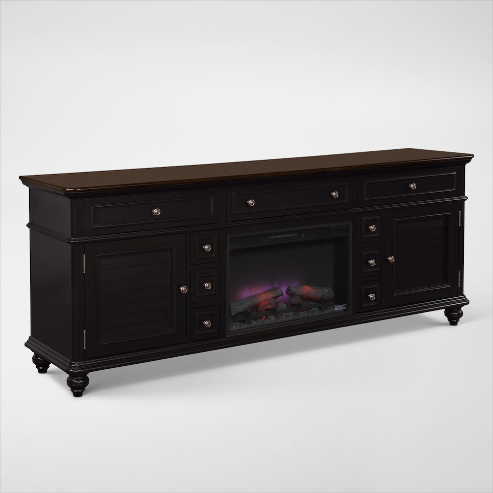 charleston black fireplace tv stand web   