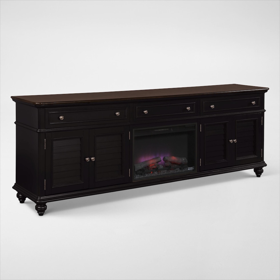 charleston black fireplace tv stand web   