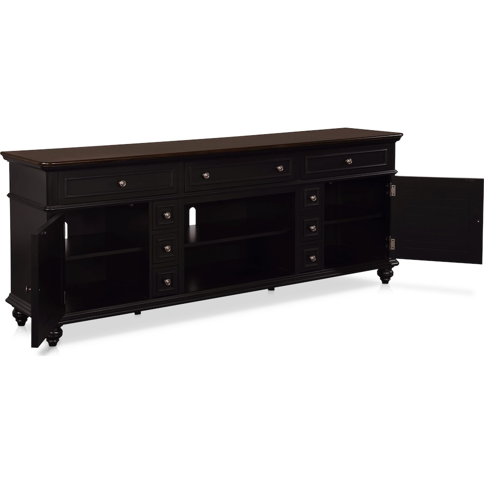 charleston black tv stand   