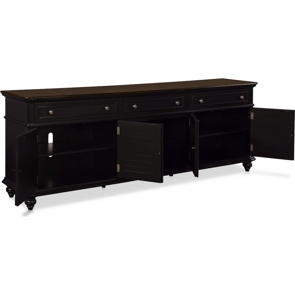 charleston black tv stand   