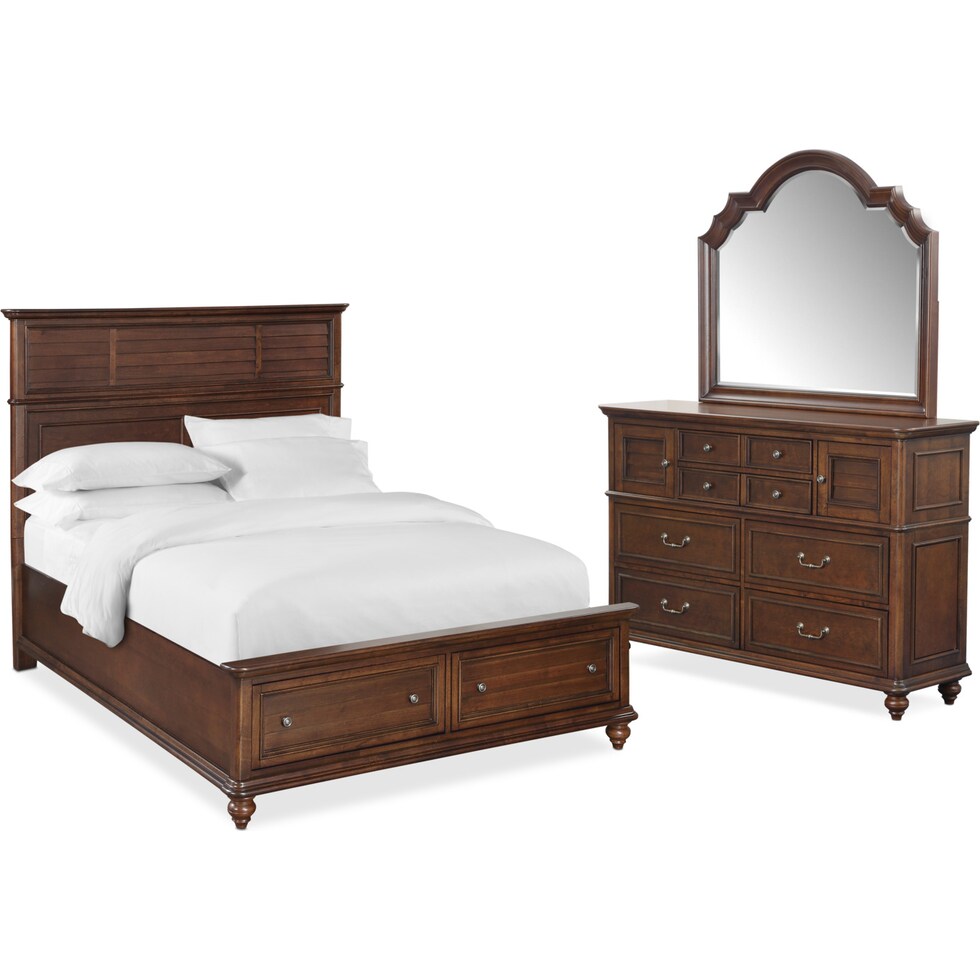 charleston dark brown  pc queen bedroom   