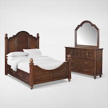 charleston dark brown  pc queen bedroom   