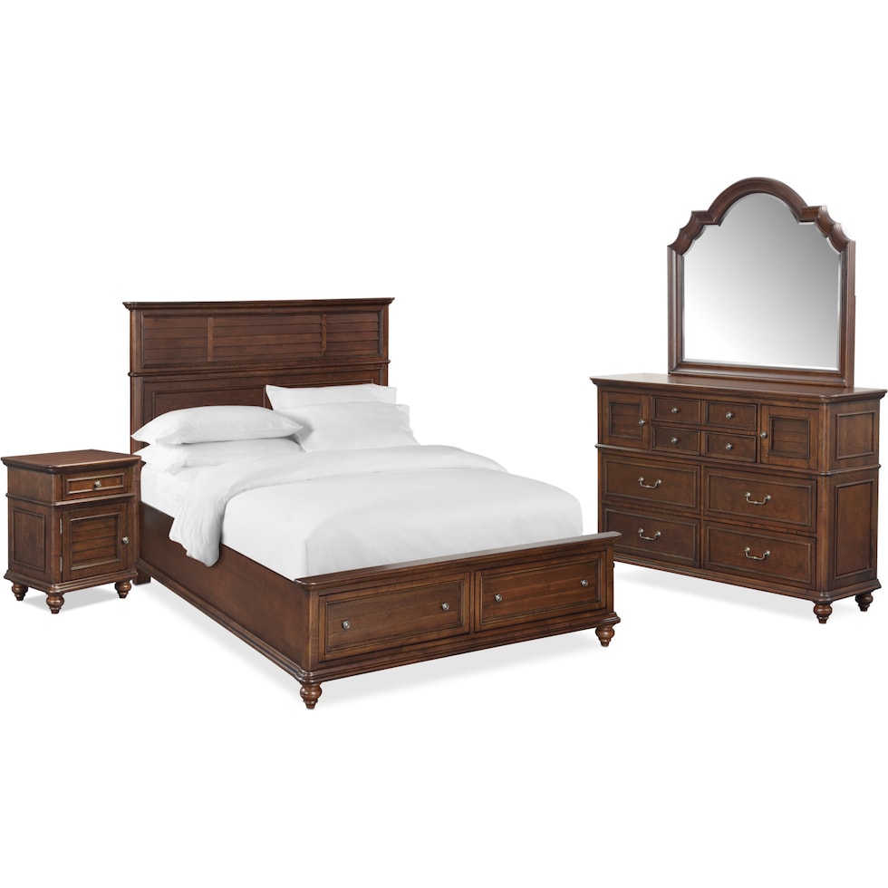 charleston dark brown  pc queen bedroom   