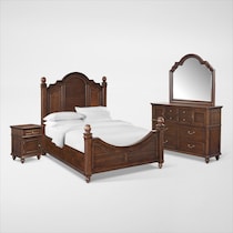 charleston dark brown  pc queen bedroom   