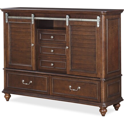 Charleston Sliding Door Chest - Tobacco