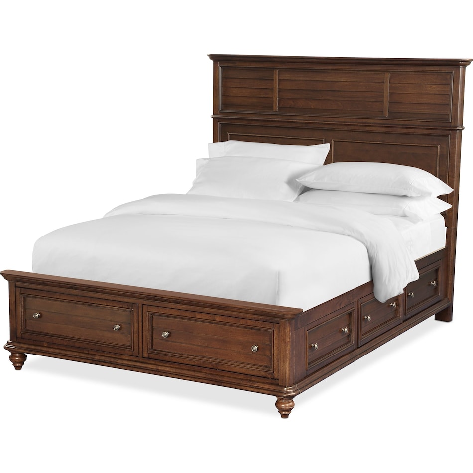 Charleston Panel Storage Bed with 6 Drawers Value City Furniture