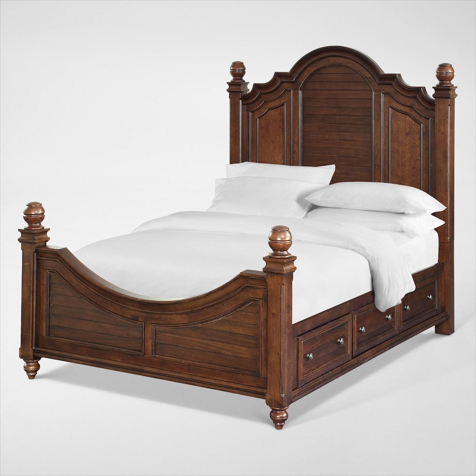 charleston dark brown queen bed   