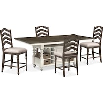 charleston gray and white  pc counter height dining room   