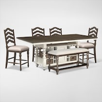 charleston gray  pc counter height dining room   