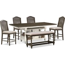 charleston gray  pc counter height dining room   