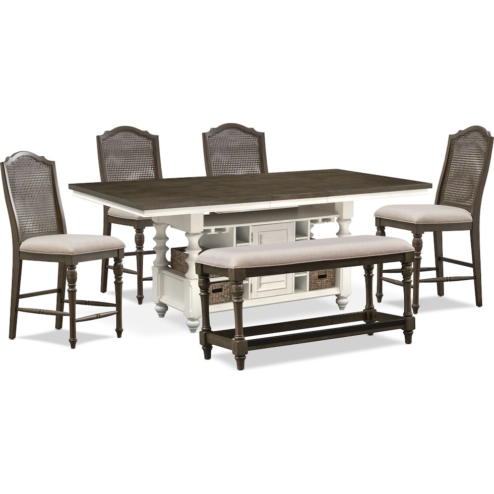 charleston gray  pc counter height dining room   