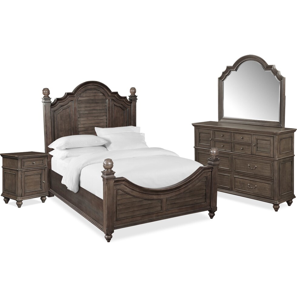charleston gray  pc queen bedroom   