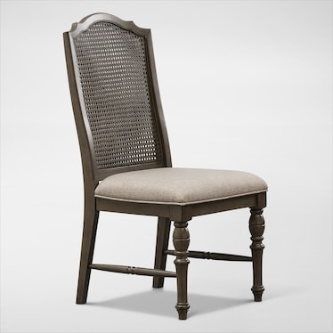 Charleston Cane Back Dining Chair - Gray