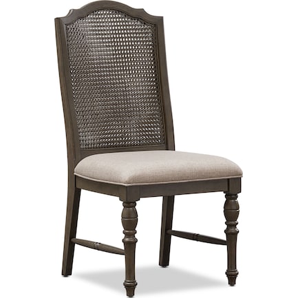 Charleston Cane Back Dining Chair - Gray