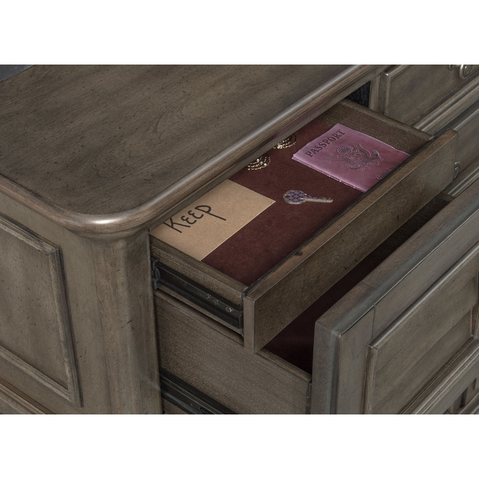 charleston gray dresser & mirror   