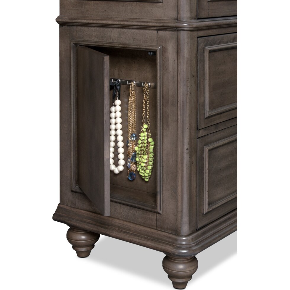 charleston gray dresser & mirror   