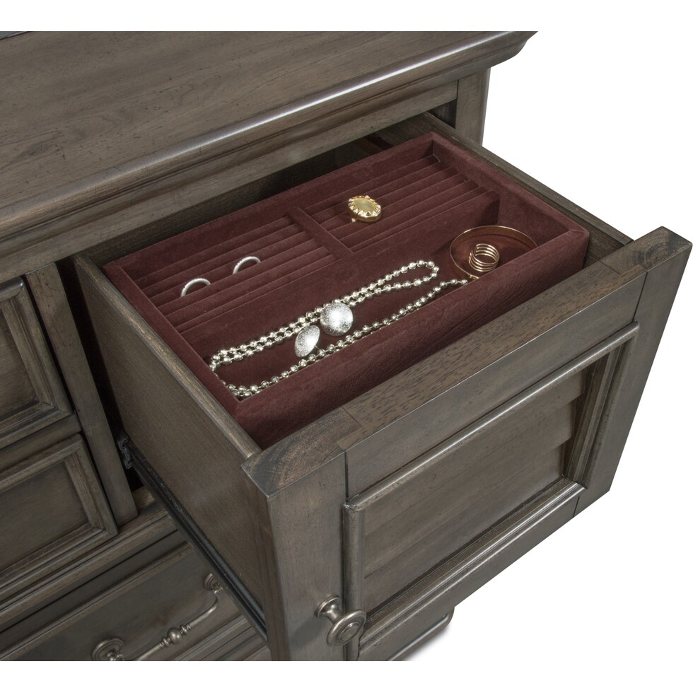 charleston gray dresser & mirror   