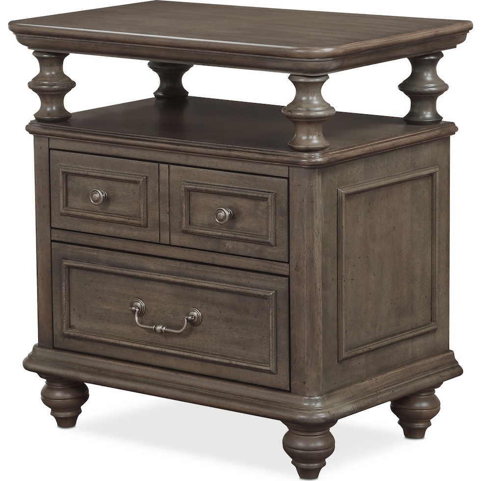 charleston gray nightstand   