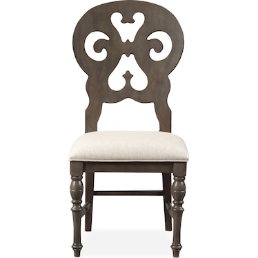 Charleston Scroll-Back Dining Chair - Gray