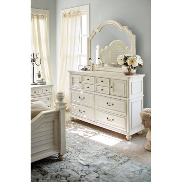 Charleston Dresser And Mirror Value, White And Gold Dresser With Mirror