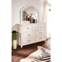 charleston vintage white dresser & mirror   