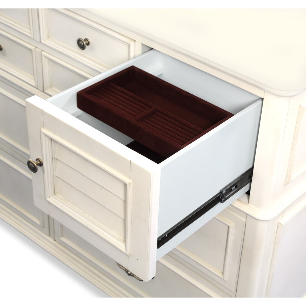 charleston white  pc king storage bedroom   