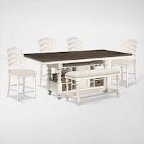 charleston white  pc counter height dining room   