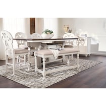 charleston white  pc counter height dining room   