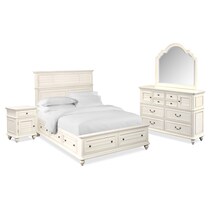charleston white  pc king storage bedroom   