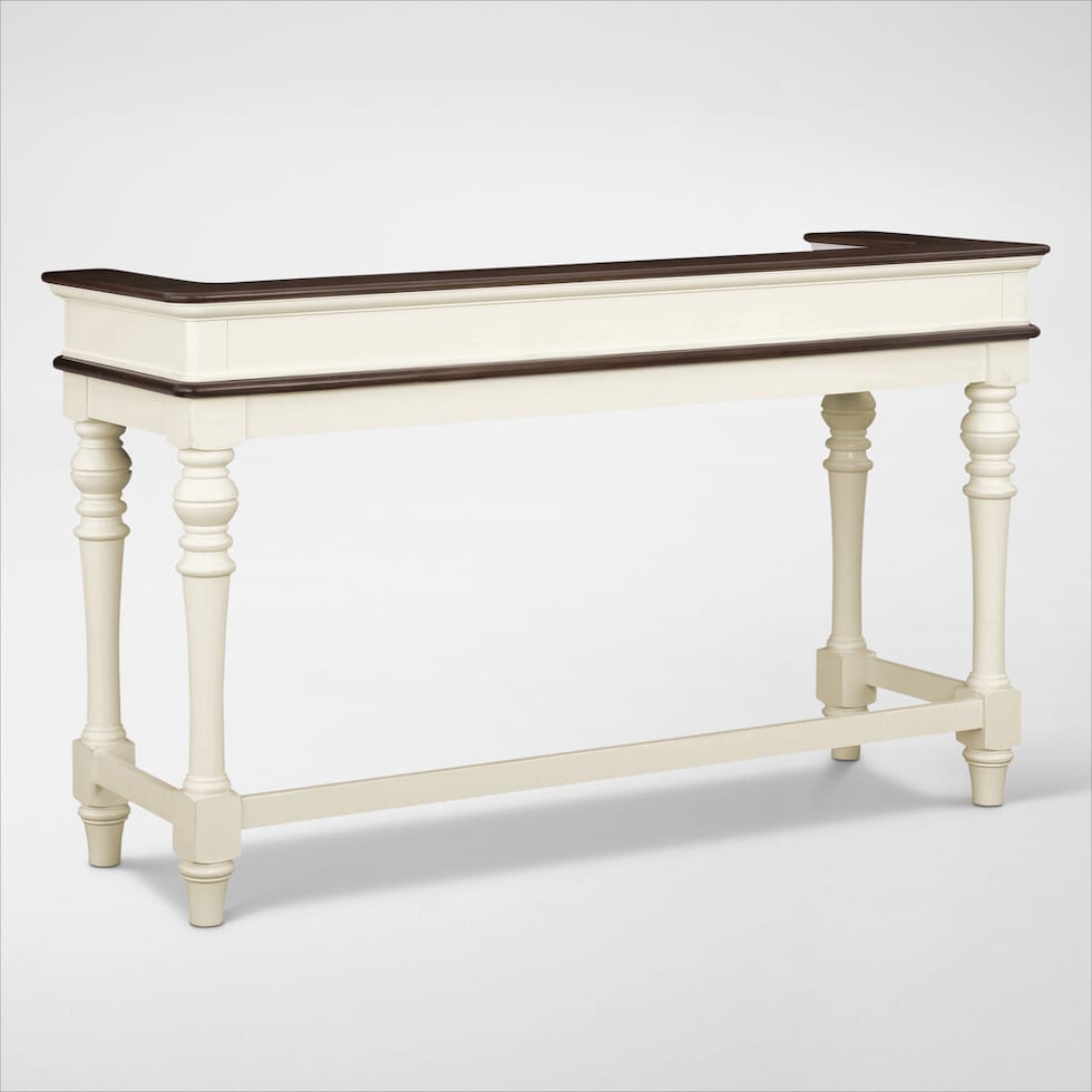 charleston white console table   