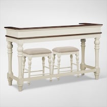 charleston white console table   