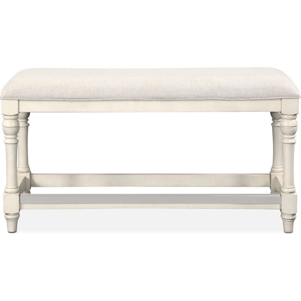 charleston white counter height bench   