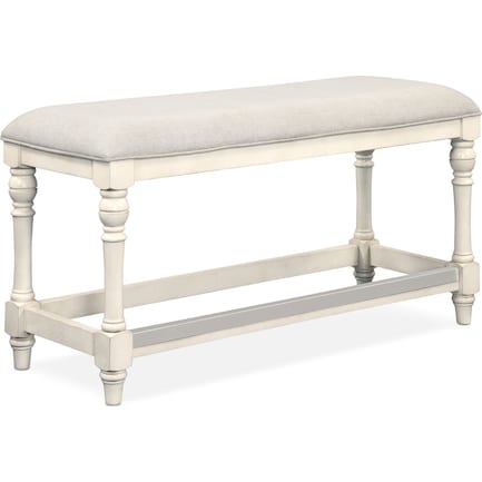 Charleston Counter-Height Bench - White
