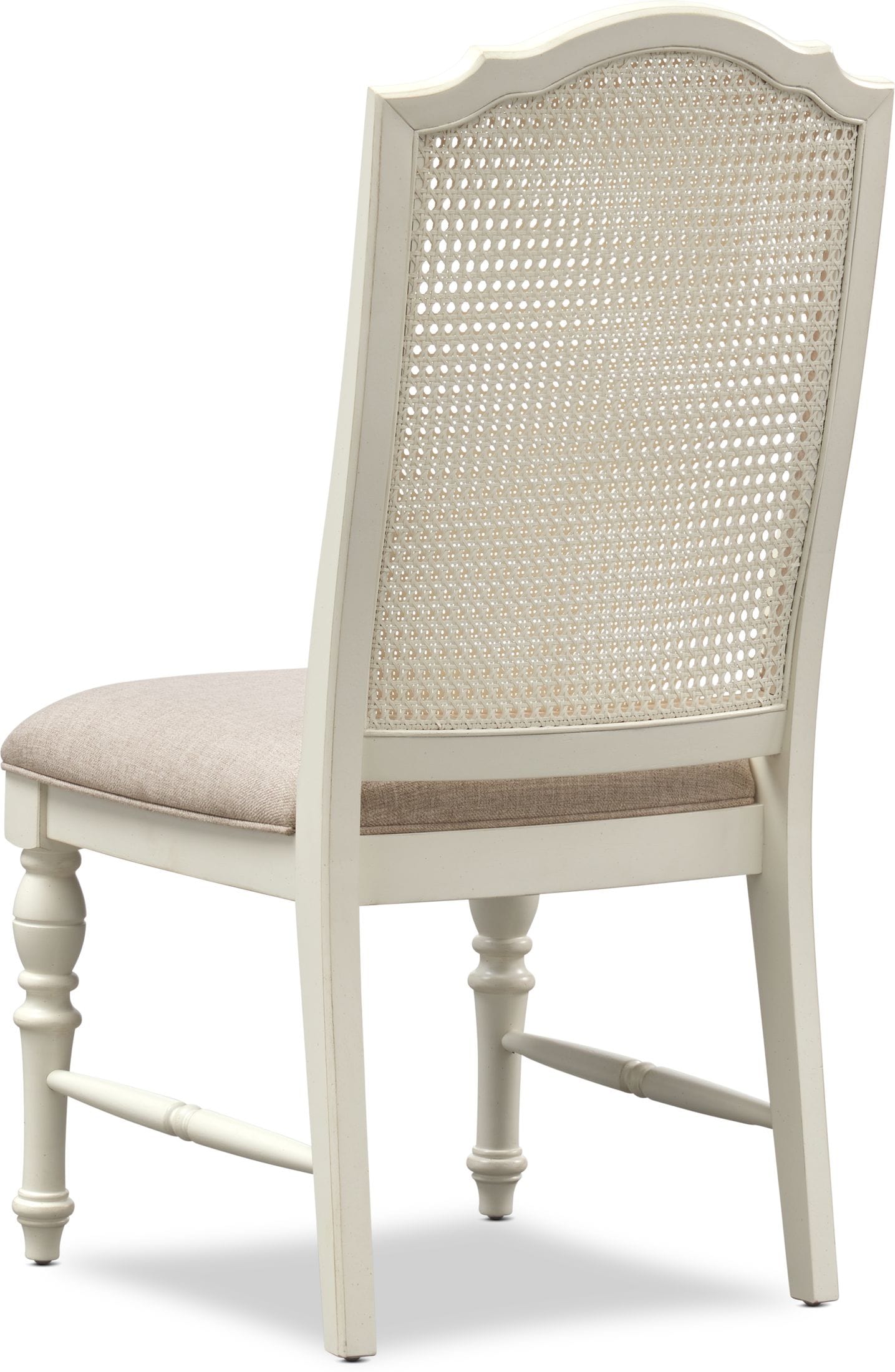 white cane back dining chair