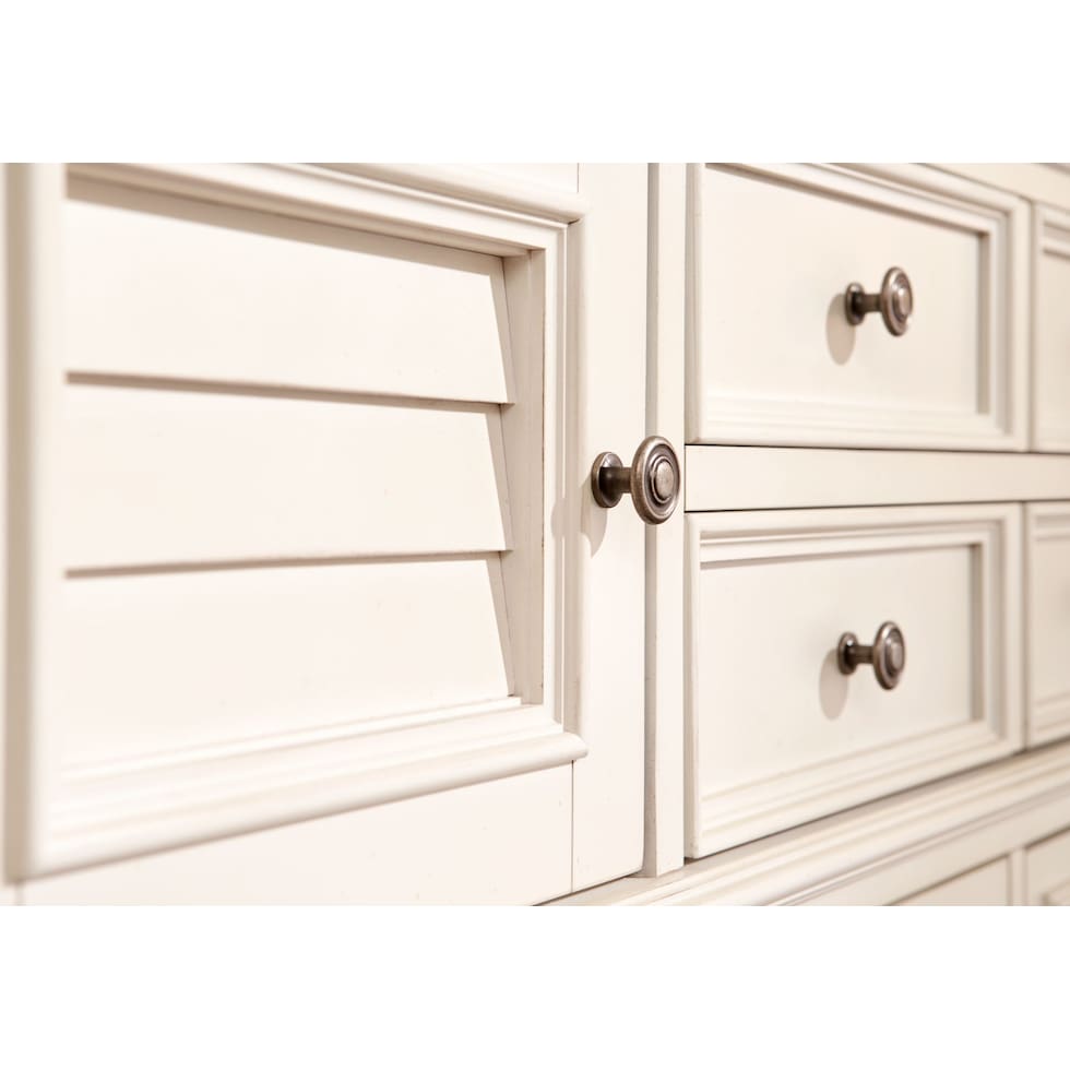 charleston white dresser & mirror   