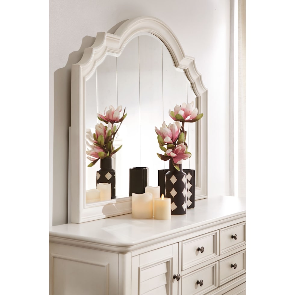 charleston white dresser & mirror   