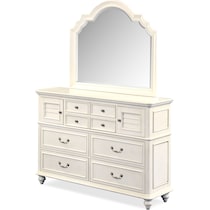 charleston white dresser and mirror   