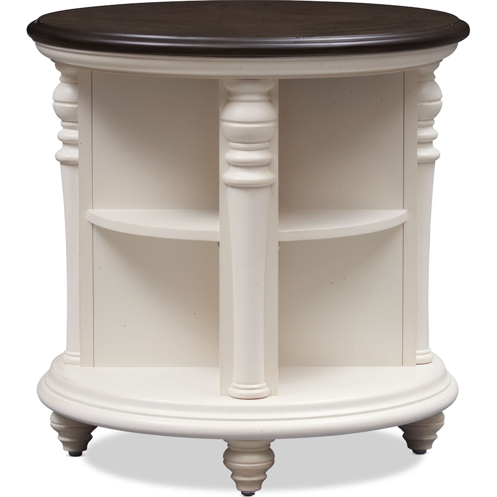 charleston white end table   