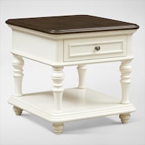 charleston white end table web   