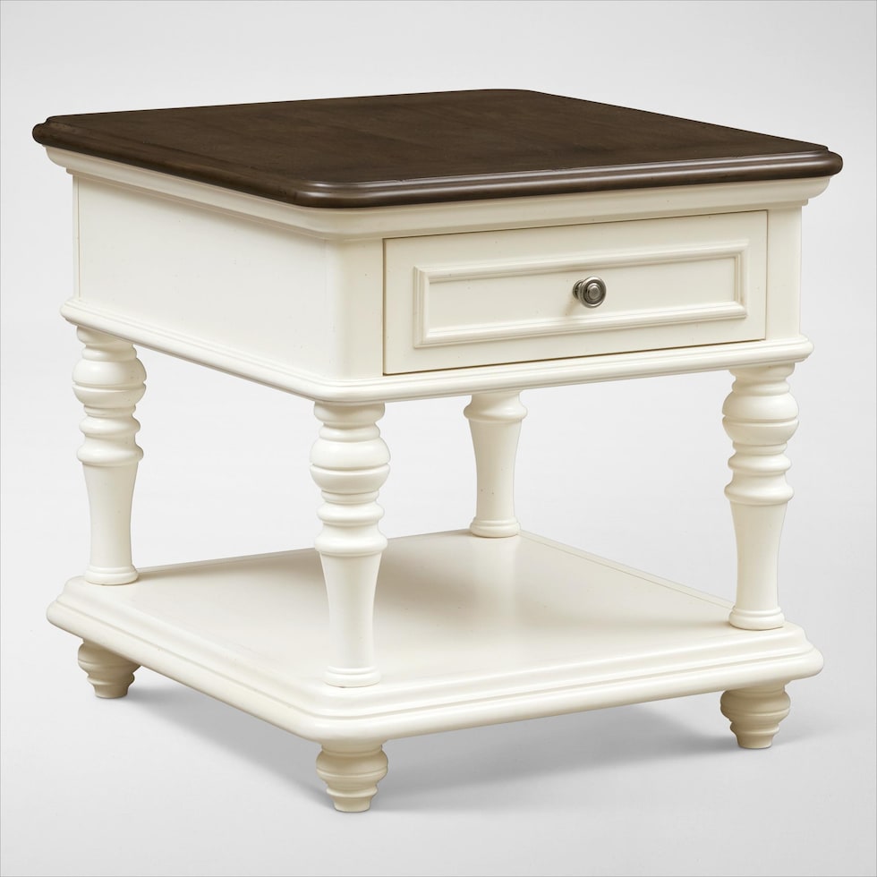 charleston white end table web   
