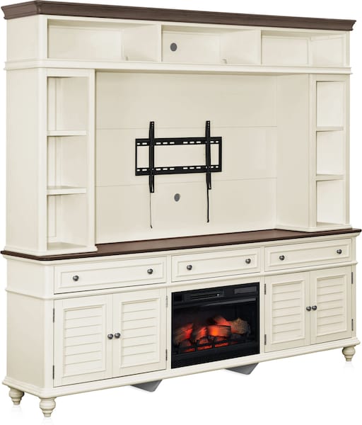 Charleston 94" Entertainment Wall with Fireplace Value City Furniture