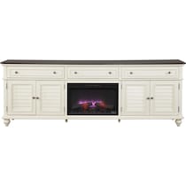 charleston white fireplace tv stand   