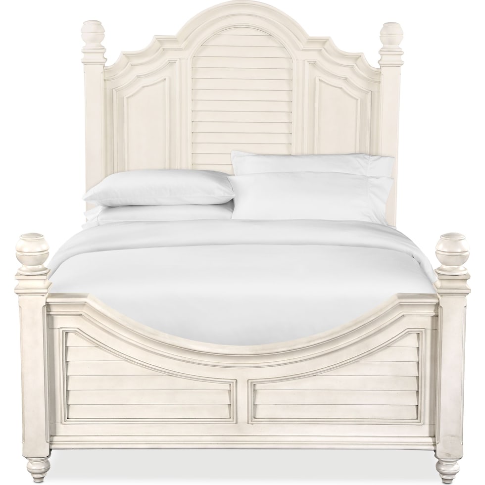 charleston white king bed   