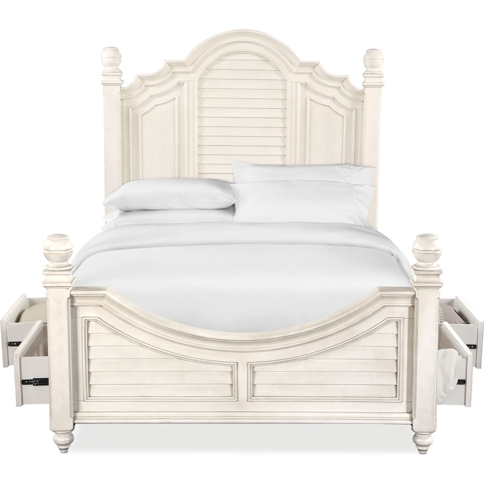 charleston white king bed   