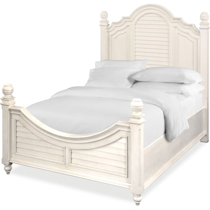Charleston King Poster Bed - White